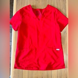 Figs Casma Red Scrub Top